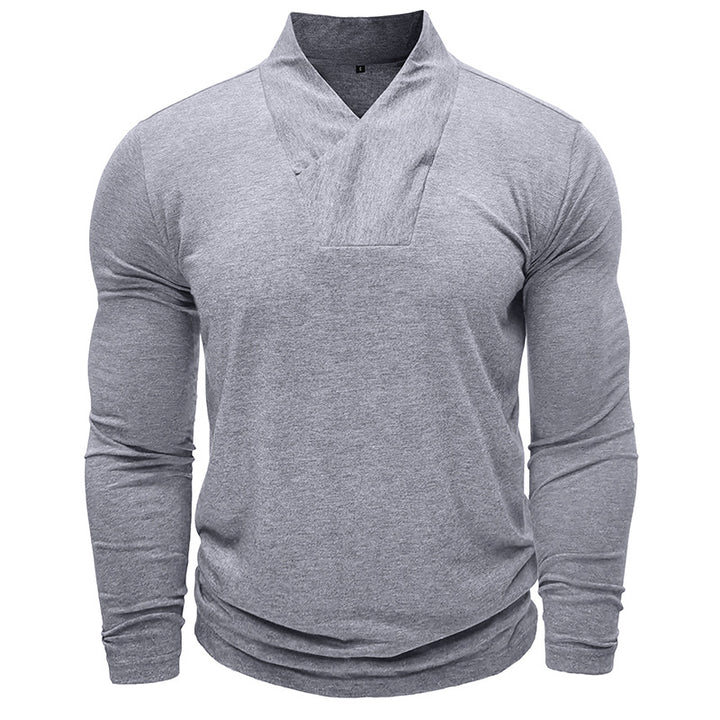 Herren Langarmshirt mit modernem Stehkragen Echoarchiv