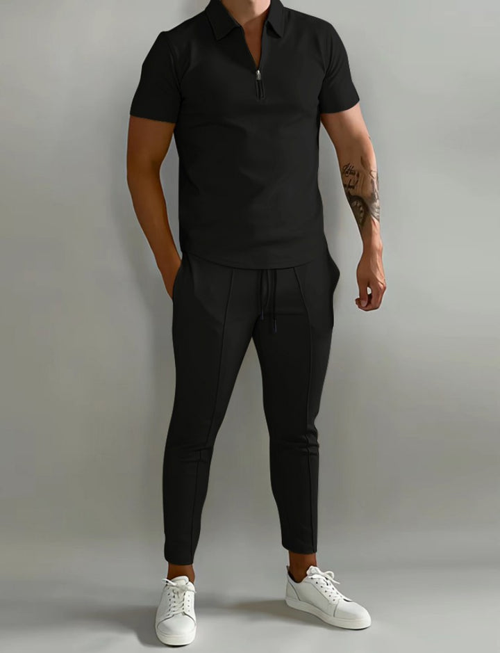 Herren Polo-Shirt mit modernem Reißverschluss und eleganter Passform Echoarchiv