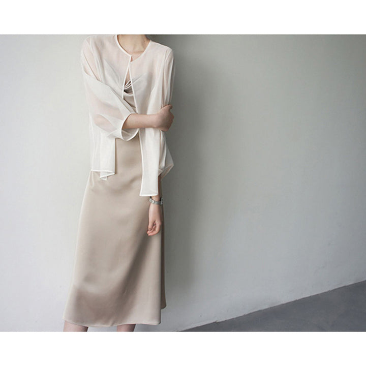 Damen Elegante Chiffonjacke mit weit ausgestellten Ärmeln Echoarchiv