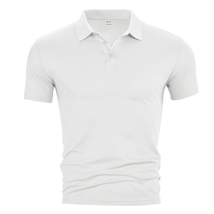 Herren nan figurbetontes Kurzarm-Poloshirt aus elastischem Jersey mit Hemdkragen und kurzer Knopfleiste Echo Archiv