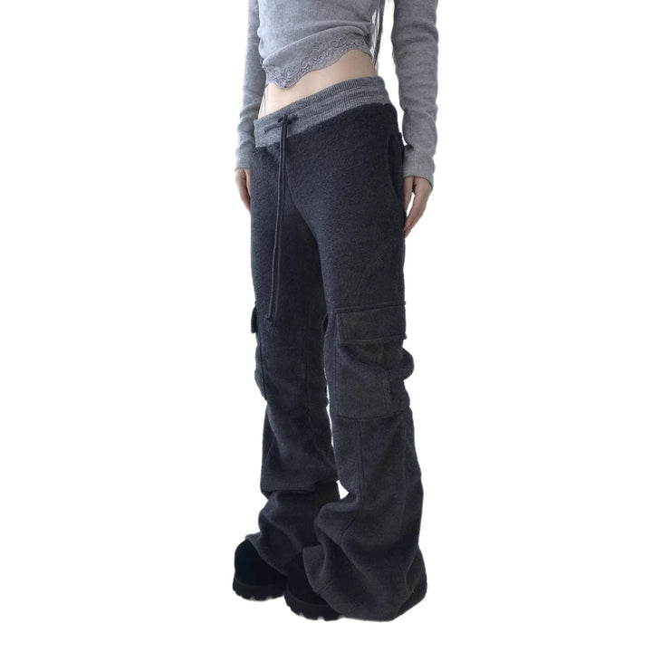 Damen Ausgestellte Cargo-Loungehose mit hohem Bund und Kordelzug Echo Archiv