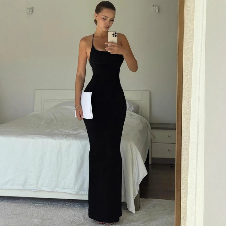 Damen elegantes Maxi-Kleid mit schmeichelndem Schnitt und raffiniertem Halterneck Echo Archiv