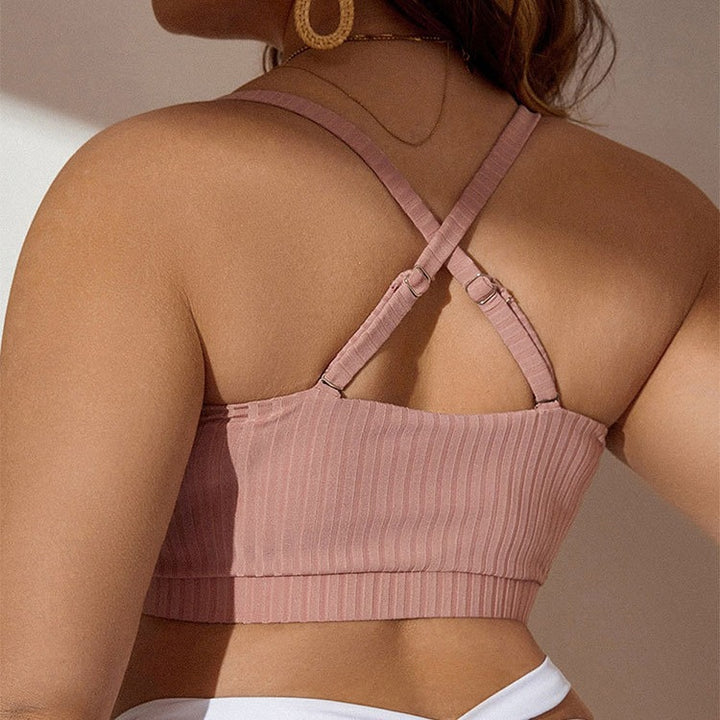 Damen Sport-Bra mit verstellbarem Raffung und modischem Bindedesign Echo Archiv