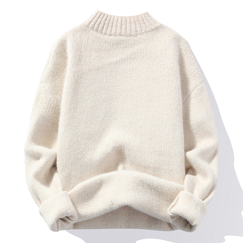 Herren Oversize-Feinstrickpullover mit hohem geripptem Kragen und melierter Struktur Echo Archiv
