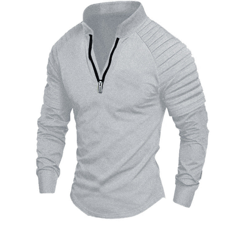 Herren Sportliches Langarmshirt mit halblangem Reißverschluss Echoarchiv