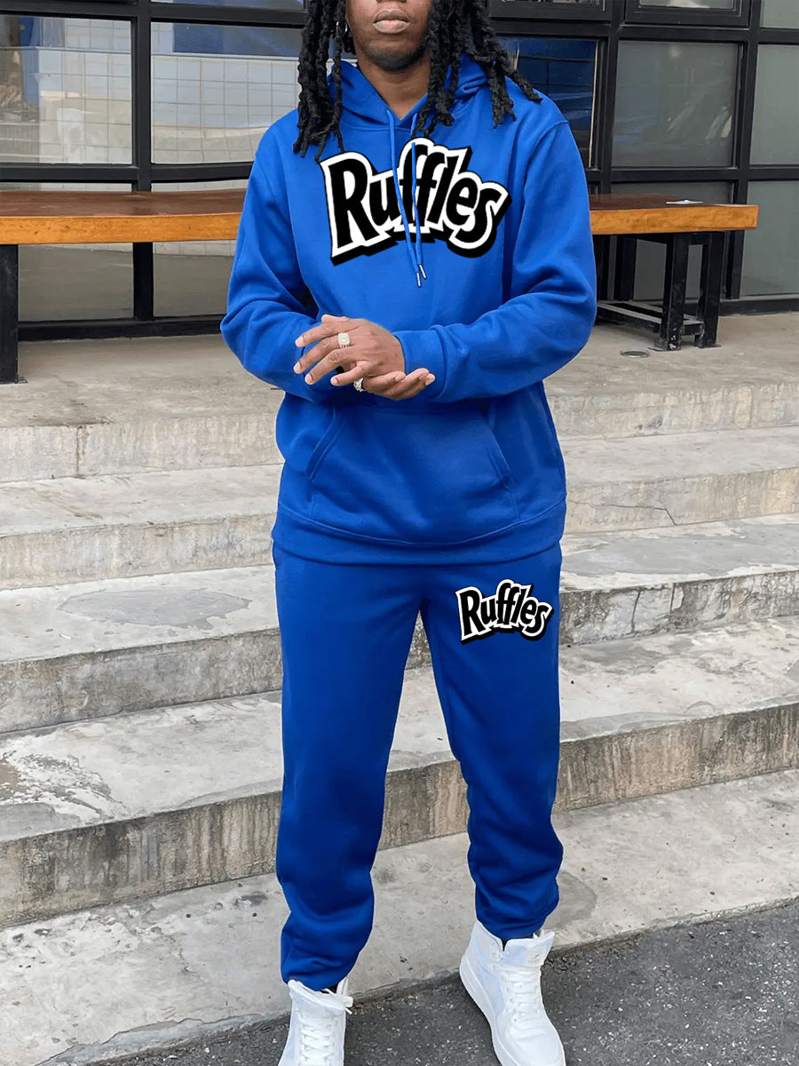 Herren gemütlicher Hoodie und Jogginghose Set mit auffälligem Logo Echoarchiv