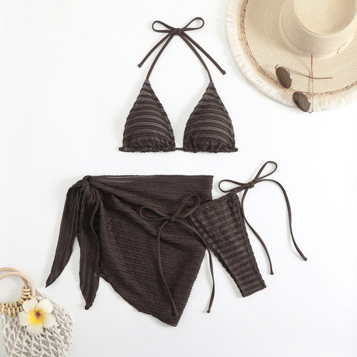 Damen Triangel-Bikini mit rüschendetails und modischer Wickelrock-Optik Echo Archiv