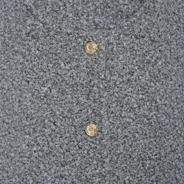 Damen Bouclé Cropped Jacke mit Goldknöpfen und aufgesetzten Pattentaschen Echoarchiv