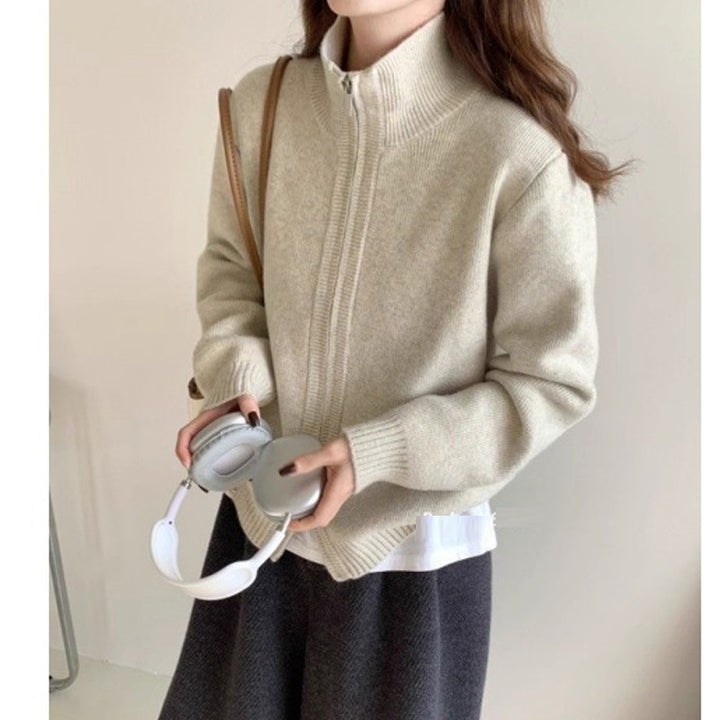 Damen Modische Strickjacke mit leichtem Reißverschluss Echo Archiv