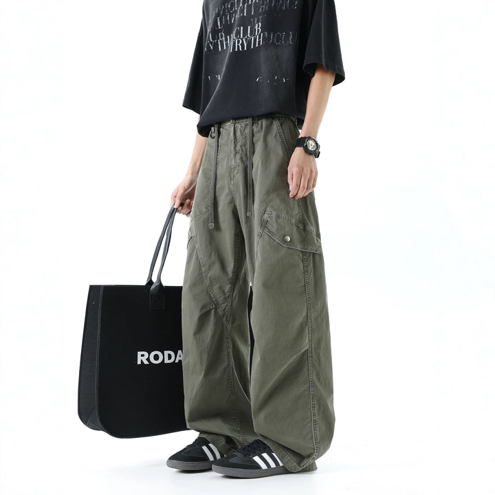 Herren Extraweite Baggy‑Cargohose im Utility‑Workwear‑Look mit elastischem Bund Echo Archiv
