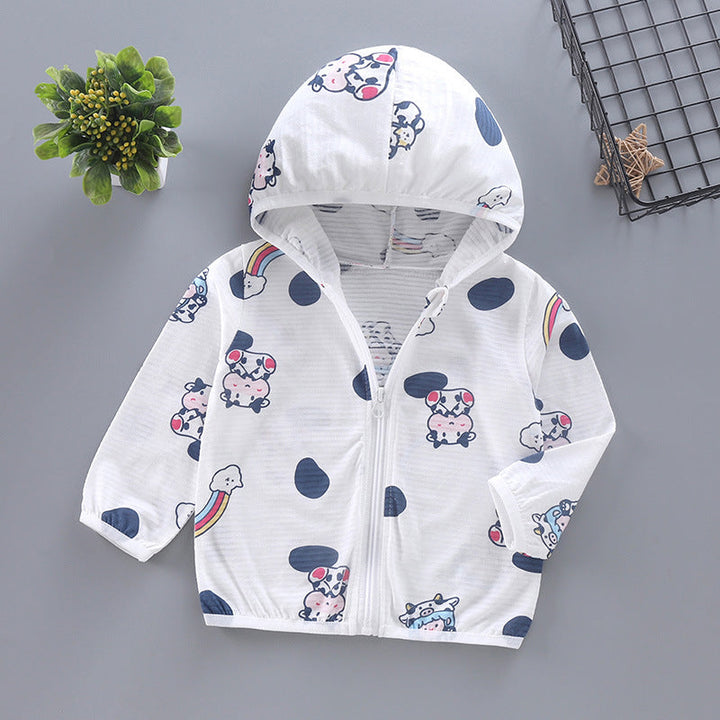 Unisex nan leichte Kapuzenjacke für Kleinkinder mit süßem Tierprint und Reißverschluss  Echo Archiv