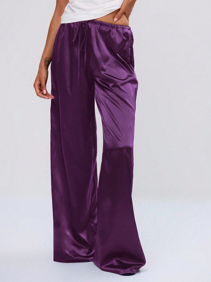 Damen Satin-Hose mit weitem Bein und elastischem Bund Echo Archiv