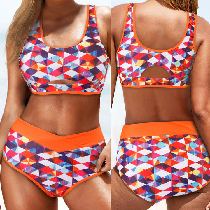 Damen Sportliches Bikini-Set mit geometrischem Muster Echo Archiv