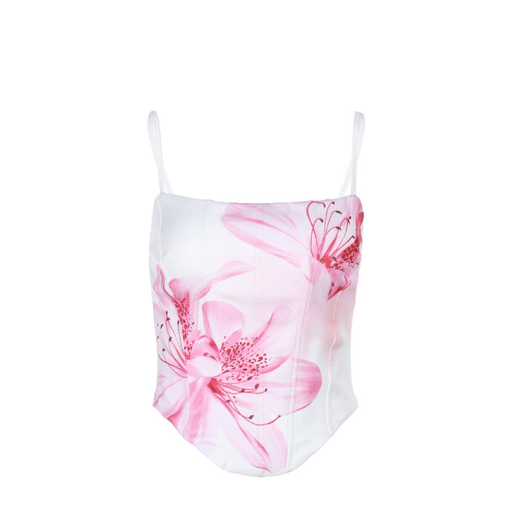 Damen Figurbetontes Oberteil mit floralem Design und elastischer Passform Echo Archiv