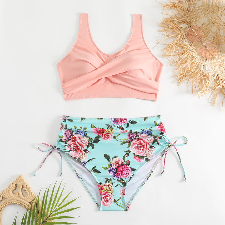 Damen Hochtailliertes Bikini-Set mit verstellbaren Trägern Echo Archiv