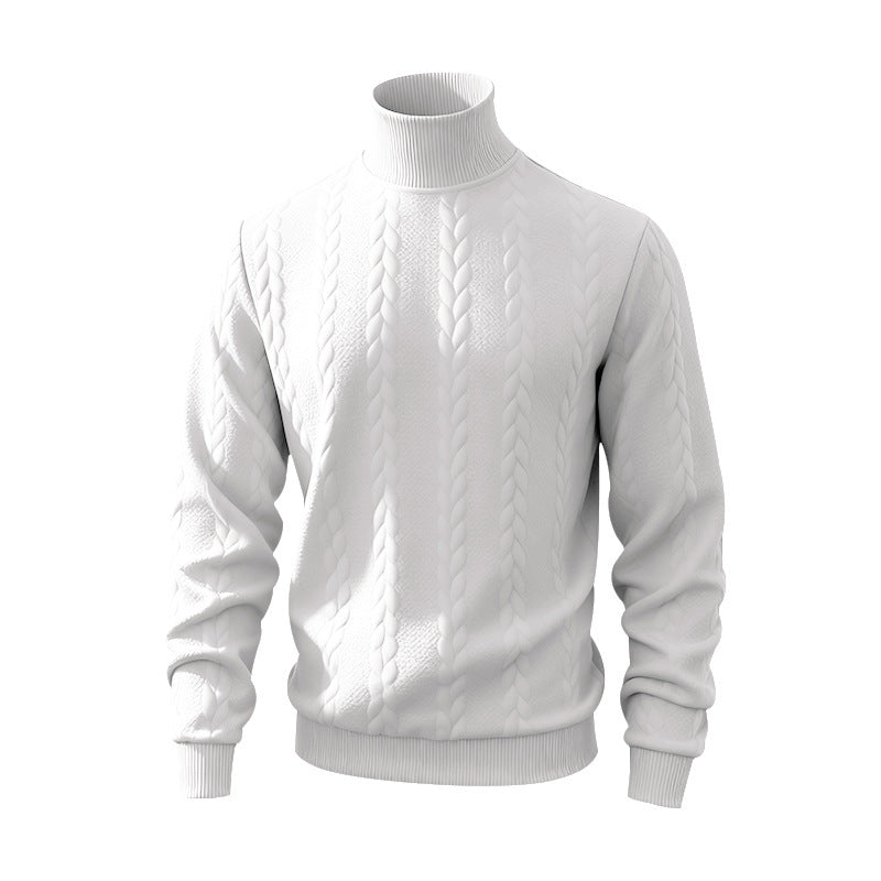 Herren Strickpullover mit Stehkragen und Zopfmuster Echoarchiv