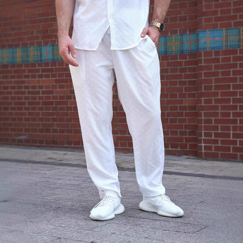 Herren leichte Freizeithose mit dekorativem Muster Echoarchiv