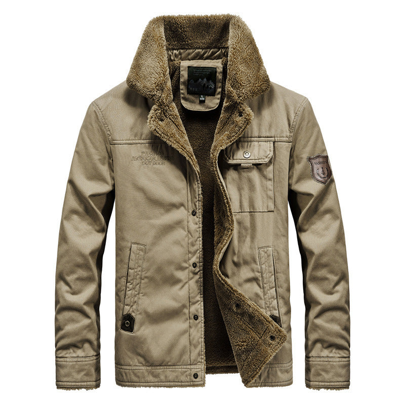 Herren Robust verarbeitete Canvas-Blousonjacke mit vollem Sherpa-Innenfutter und Utility-Taschen Echo Archiv