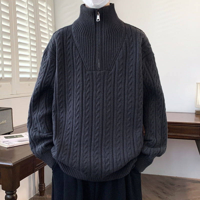 Damen Grobstrickpullover mit Stehkragen – Mavelle