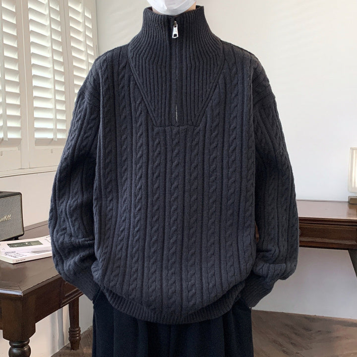 Damen Grobstrickpullover mit Stehkragen – Mavelle