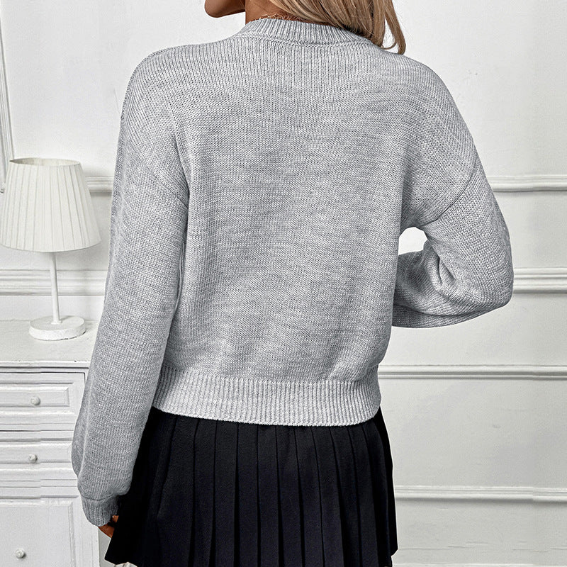 Damen Gemusterter Strickpullover mit Blumenapplikation Echo Archiv