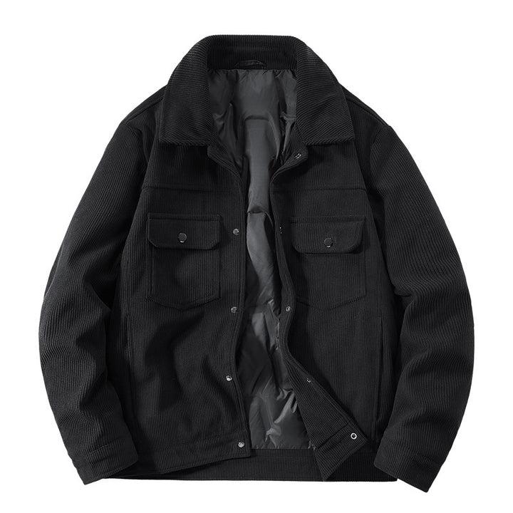 Herren Cordjacke mit gesteppter Thermofütterung und aufgesetzten Brusttaschen – Taviero
