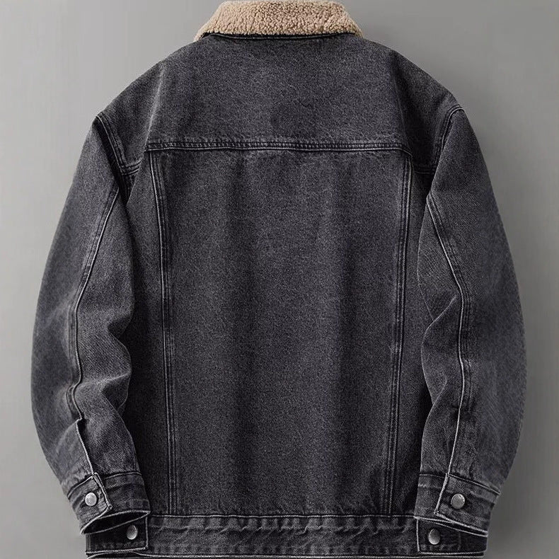 Herren Lässige Denimjacke mit Fleecefutter Echoarchiv 1788342512