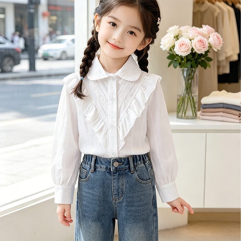 Damen Bluse mit Rüschendetails und feinen Stickereien Echo Archiv