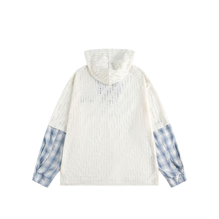 Unisex Lässiger Kapuzenpullover im Layering-Look mit Schnür‑V‑Ausschnitt Echoarchiv