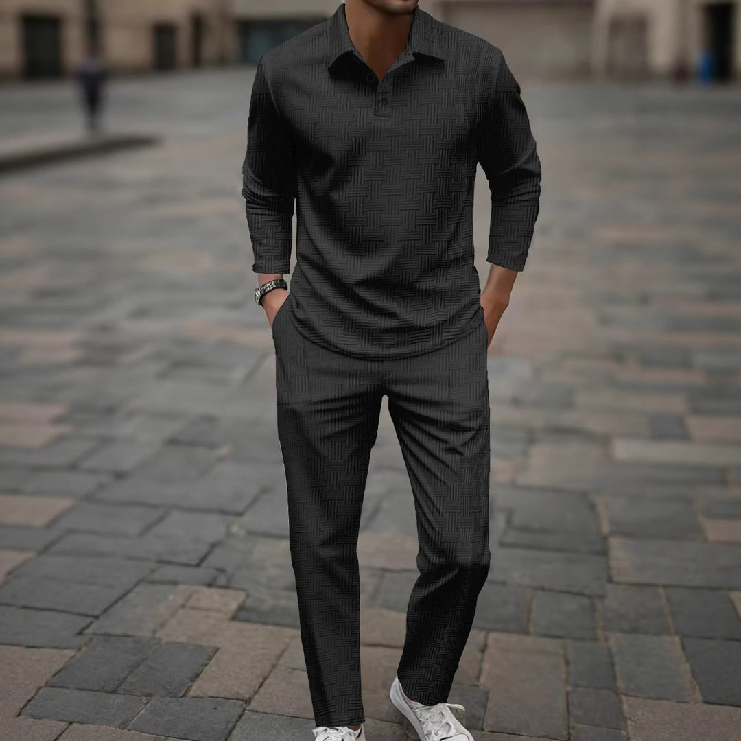 Herren eleganter und bequemer Freizeitanzug mit strukturiertem Design Echoarchiv