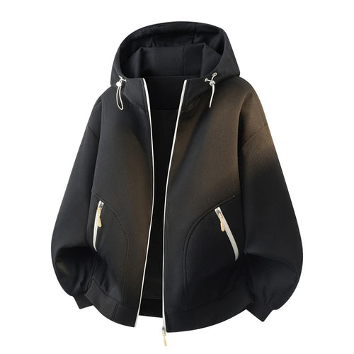 Damen Oversize-Kapuzenjacke mit Farbverlauf, Zwei-Wege-Reißverschluss & Zip-Taschen Echoarchiv