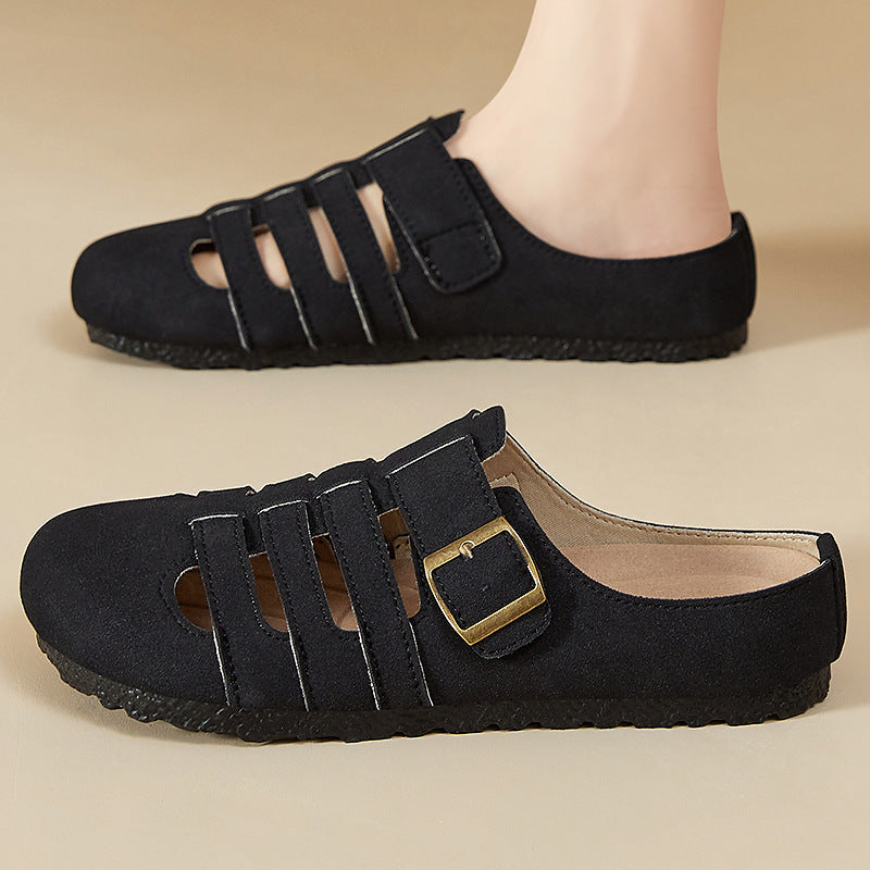 Damen nan geschlossene Sandalen-Halbschuh mit verstellbarer Metallschnalle, atmungsaktiven Cut-Outs und gepolstertem Komfortfußbett Echo Archiv