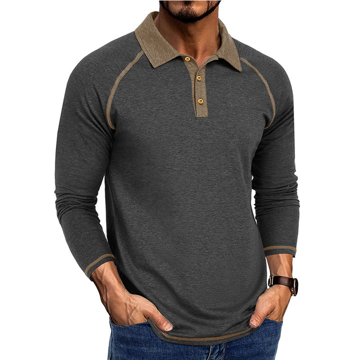Herren Poloshirt mit kontrastierenden Akzenten und innovativem Kragen Echoarchiv