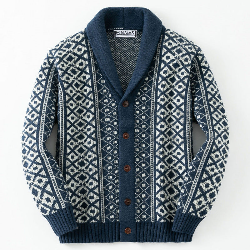 Herren Strickjacke mit traditionellem nordischem Muster Echoarchiv