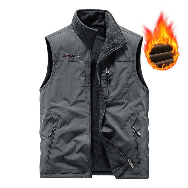 Herren nan wattierte Thermo-Outdoorweste mit weichem Fleece-Futter, hoher Stehkragen und mehreren Reißverschlusstaschen Echo Archiv