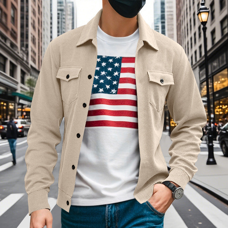 Herren lässige Hemdjacke im strukturierten Design Echoarchiv