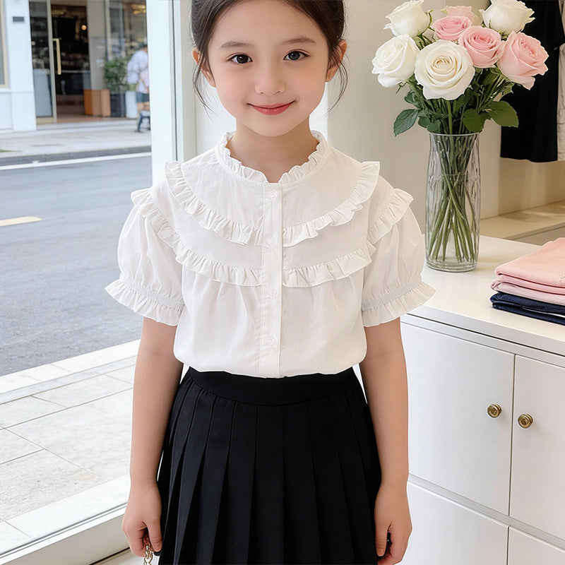 Mädchen Rüschenbluse mit elegantem Kragen Echo Archiv