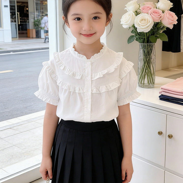 Mädchen Rüschenbluse mit elegantem Kragen Echo Archiv