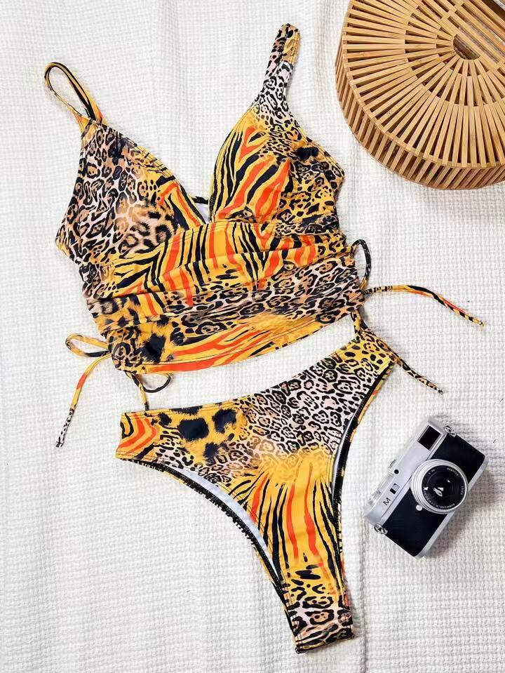 Damen Bikini-Set mit raffiniertem Leopardenmuster und verstellbaren Trägern Echo Archiv