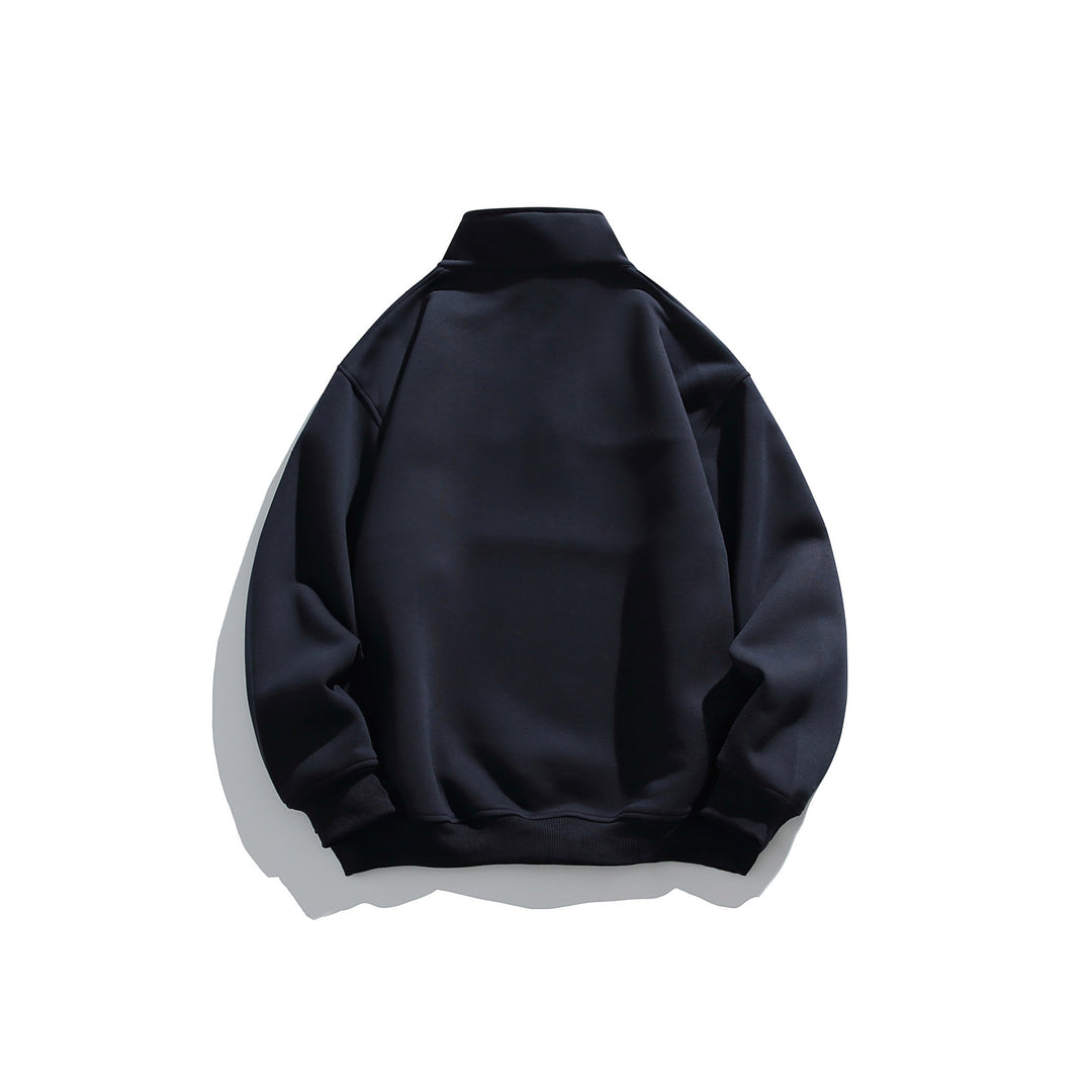 Unisex Halbzip‑Sweatshirt mit hohem Stehkragen, Boxy‑Schnitt und Colorblock‑Paneel Echoarchiv