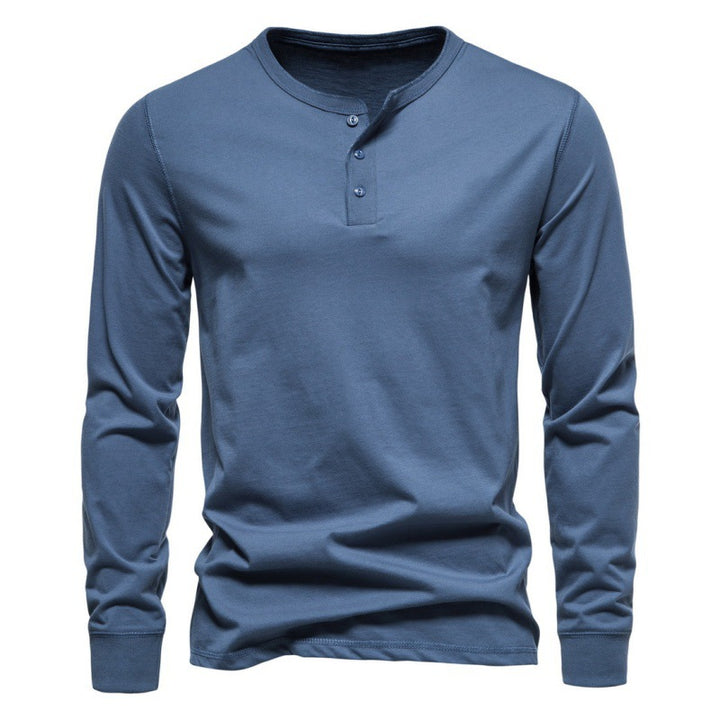 Herren Langarmshirt mit Knopfverschluss und modernem Design Echoarchiv