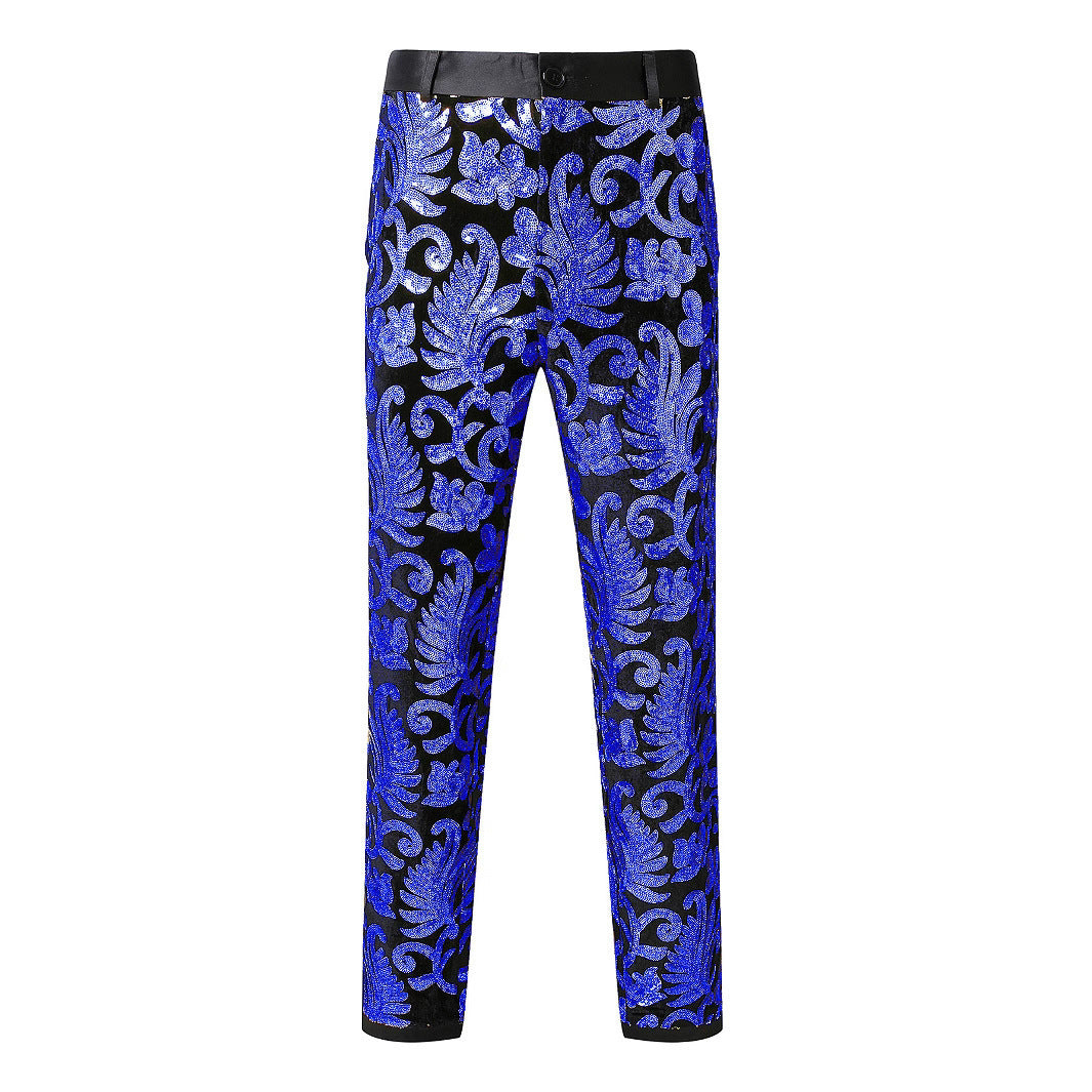 Herren Glitzernde Veranstaltungs-Hose mit floralem Muster Echoarchiv