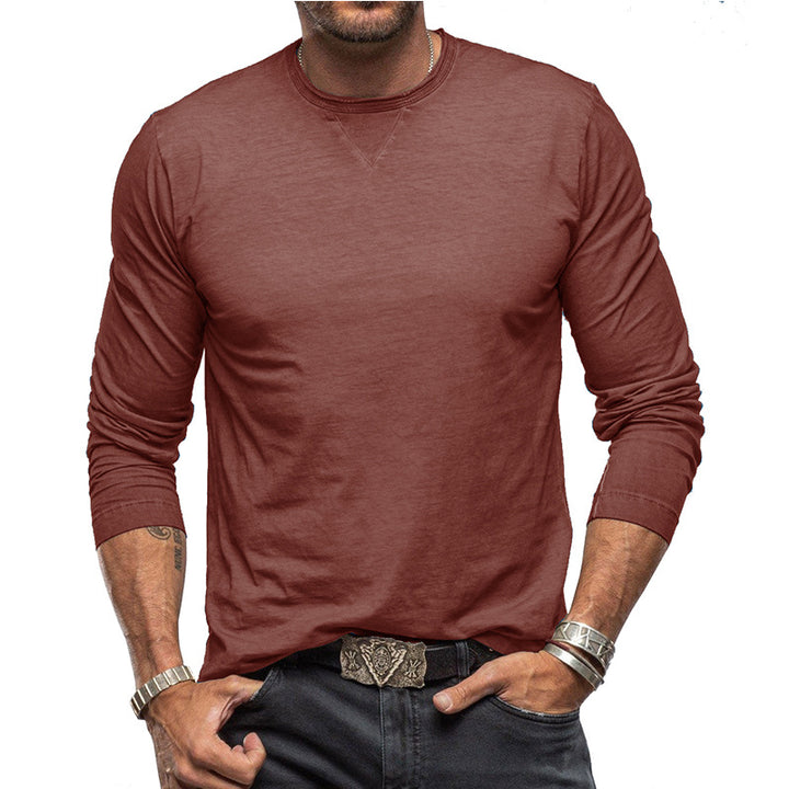 Herren lässiges Langarmshirt mit Rundhalsausschnitt Echoarchiv