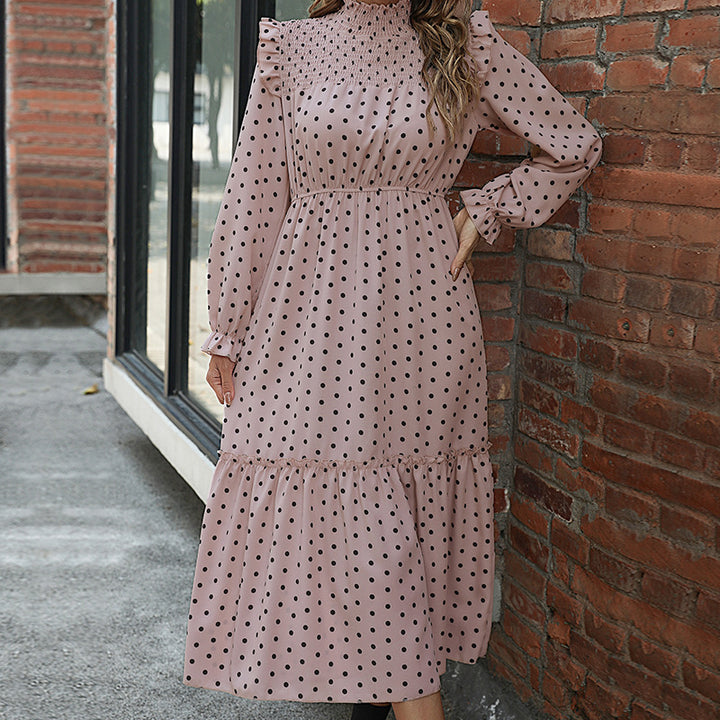 Damen Elegantes Langarm Kleid mit Rüschendetails Echo Archiv
