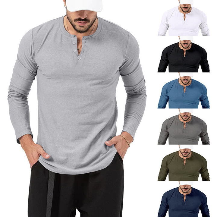 Herren Longsleeve Henley aus leichter Baumwollmischung Echoarchiv