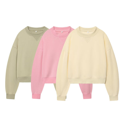 Damen Oversized kurzgeschnittenes Sweatshirt mit geripptem Halsausschnitt Echo Archiv