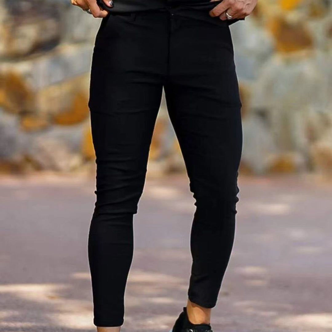 Herren Modische und bequeme Slim-Fit Hose mit elastischem Bund und funktionalen Taschen Echoarchiv