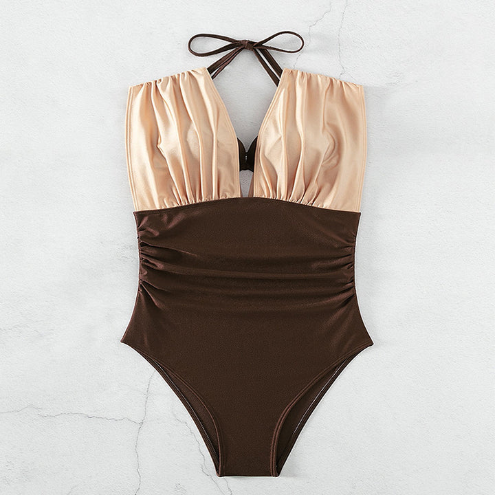 Damen Einteiler Badeanzug mit tiefem V-Ausschnitt und modischem Cut-Out Echo Archiv