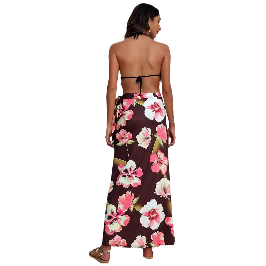 Damen eleganter Maxirock mit floralem Muster Echo Archiv