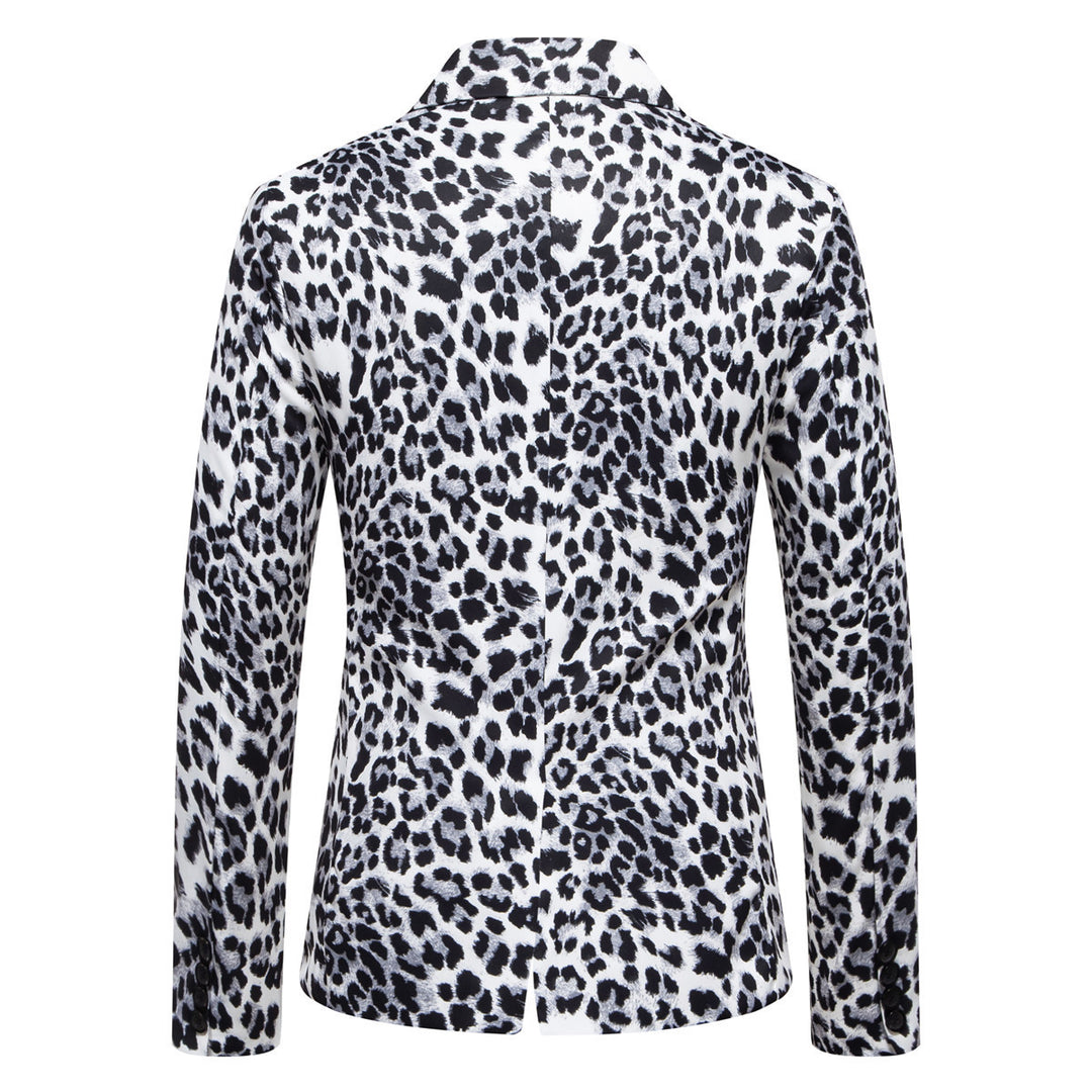 Herren stilvoller Blazer mit animalischem Muster und schmaler Passform Echoarchiv